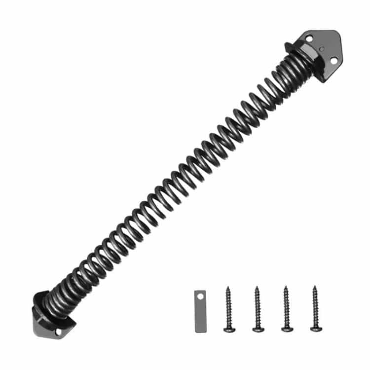 14 Inch Self Closing Gate Spring Closer For Wooden Fences Black Finish